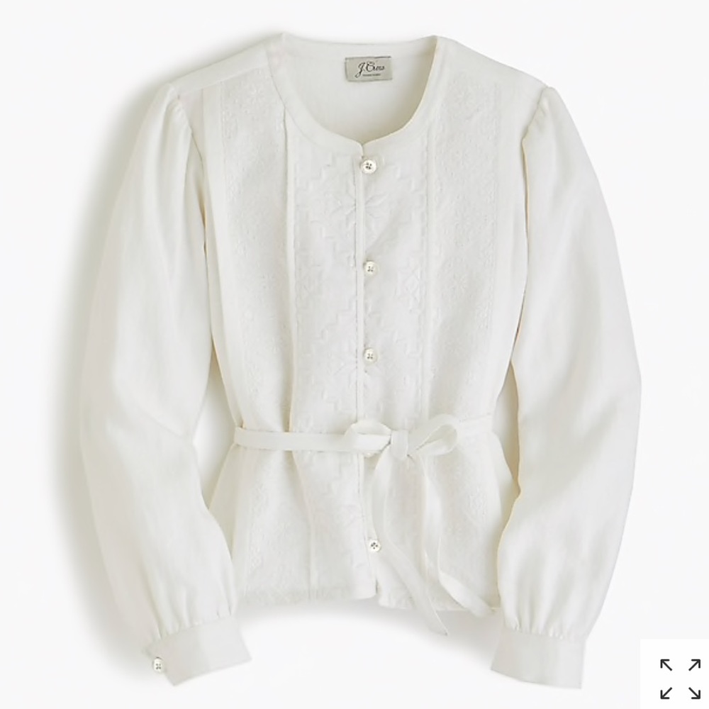 J Crew Linen Embroidered Jacket - Picture 4 of 7